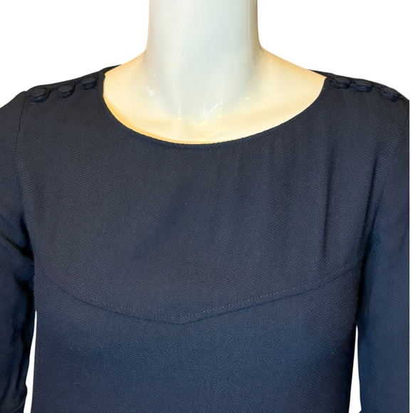 A.P.C. Rue Madame Paris Navy Crepe Dress Pockets, S - Picture 4 of 16